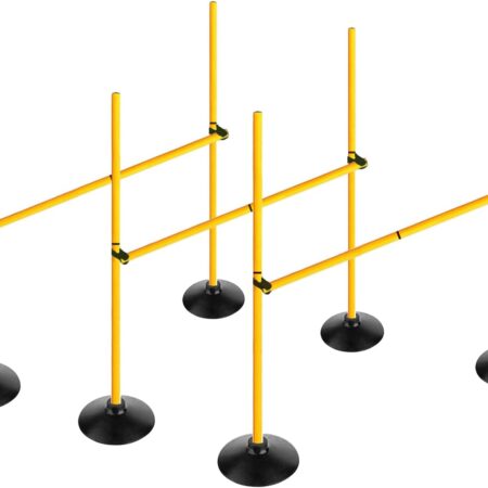 Adjustable Height Agility Hurdle Set Multi-Function Soccer Trainning Pole Set Coaching Sticks with Rubber Base