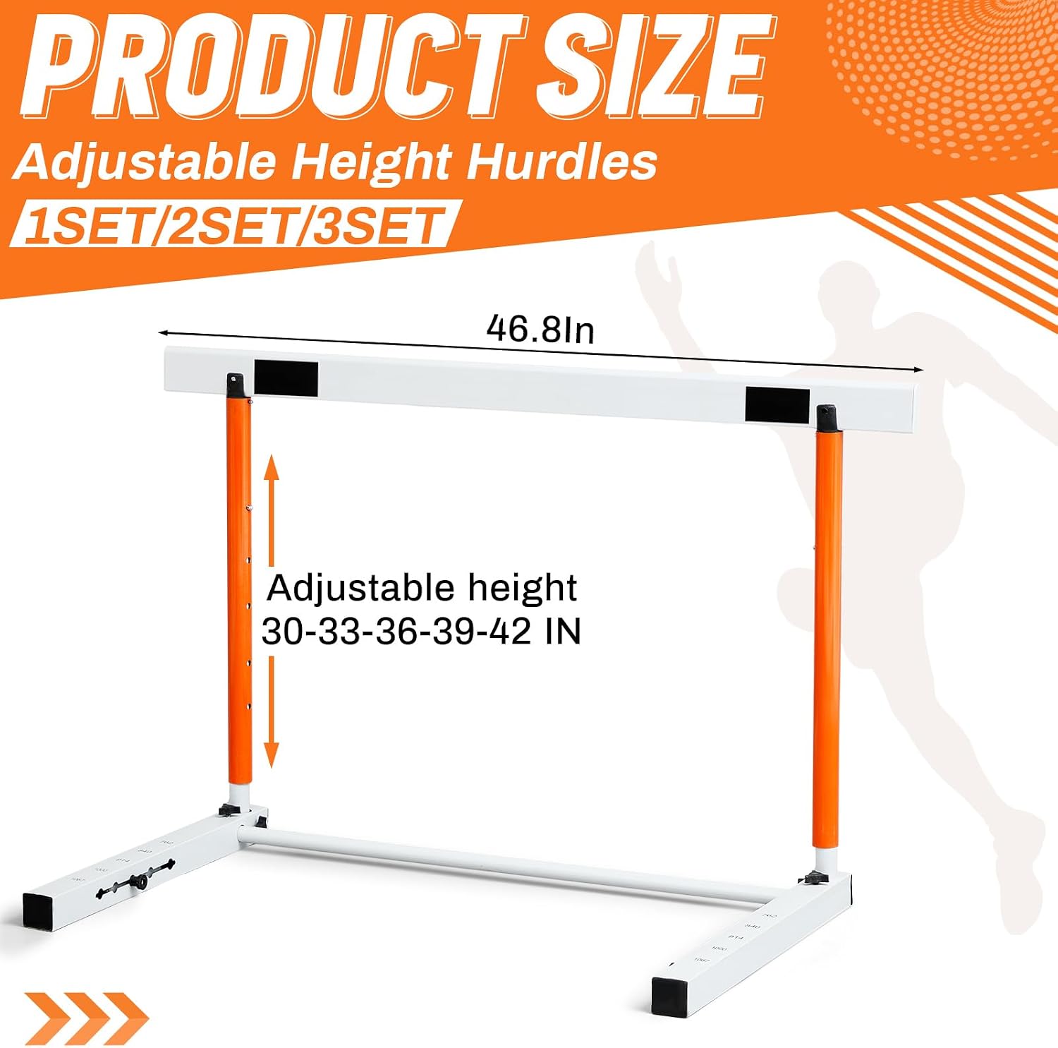 Adjustable Height Sports Training Hurdle with Counterweight Heavy Duty Track and Field Equipment Practice Speed Agility Training Hurdle from 30 to 42 Inch for Athletes Adults - Image 2