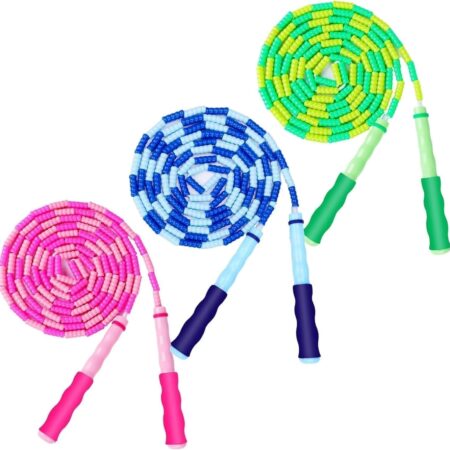 Jump Rope For Kids, Soft Beaded Jump Rope, Adjustable Length Tangle-Free gmented Soft Beaded Skipping Rope，for Women, Men and Kids Keeping Fit, Workout and Weight Loss