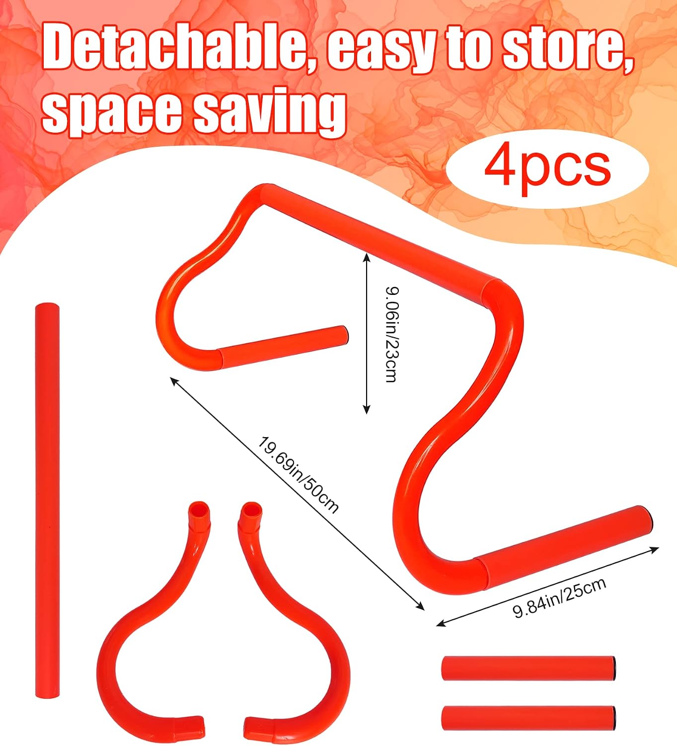 4 Pack Agility Speed Training Hurdles- 9" Detachable Agility Training Hurdles- Sports Practice Equipment for Athletes, Soccer, Basketball - Image 2