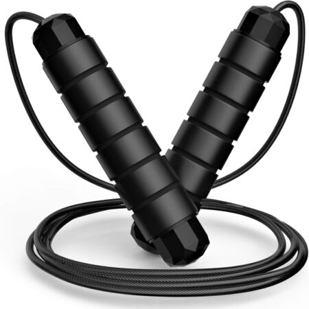 Jump Rope, Tangle-Free Rapid Speed Jumping Rope ble with Ball Bearings for Women, Men, and Kids, Adjustable Steel Jump Rope Workout with Foam Handles for Fitness, Home Exerci & Slim Body