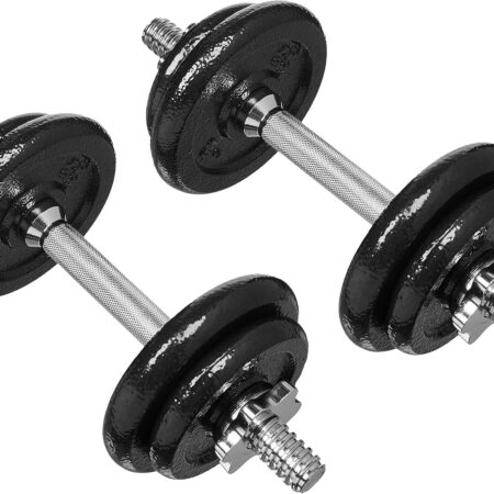Adjustable Dumbbell Hand Weight Set, 38 pound, Black