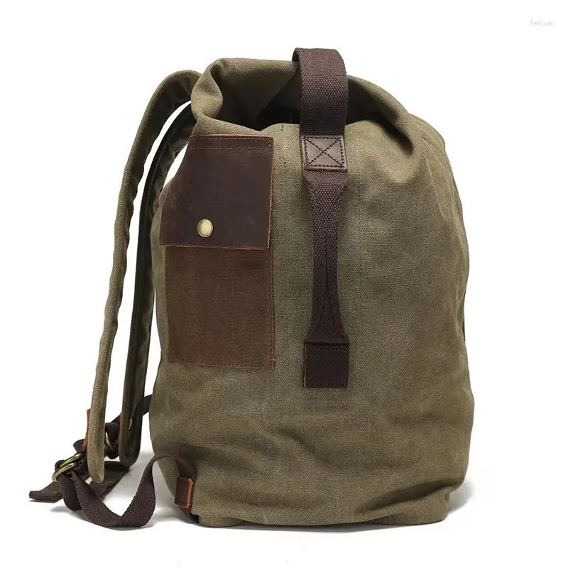 Men Luggage Canvas Travel Large Mountaineering Hand Bag High Quality Bucket Design Sport Hiking Duffle Bags